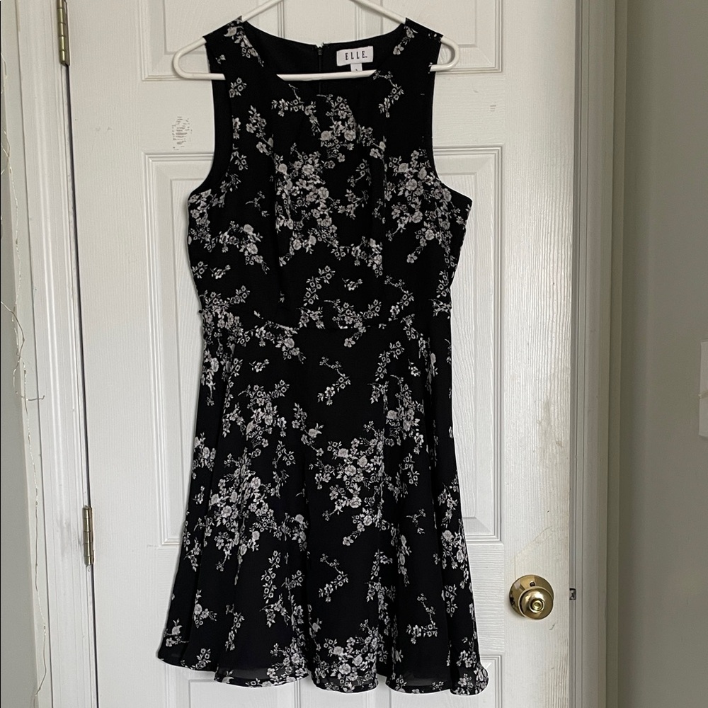 Elle Black and White Floral Mini Dress